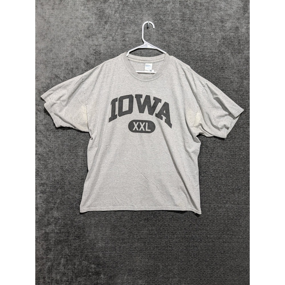 Gildan Iowa XXL Graphic T-Shirt Mens 2XL Gray Short Sleeve Ultra Cotton 1470